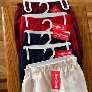 BonWorth Pull-On pants Bundle of 5 in Burgundy, Red, 2 Navy & Cream size XL
